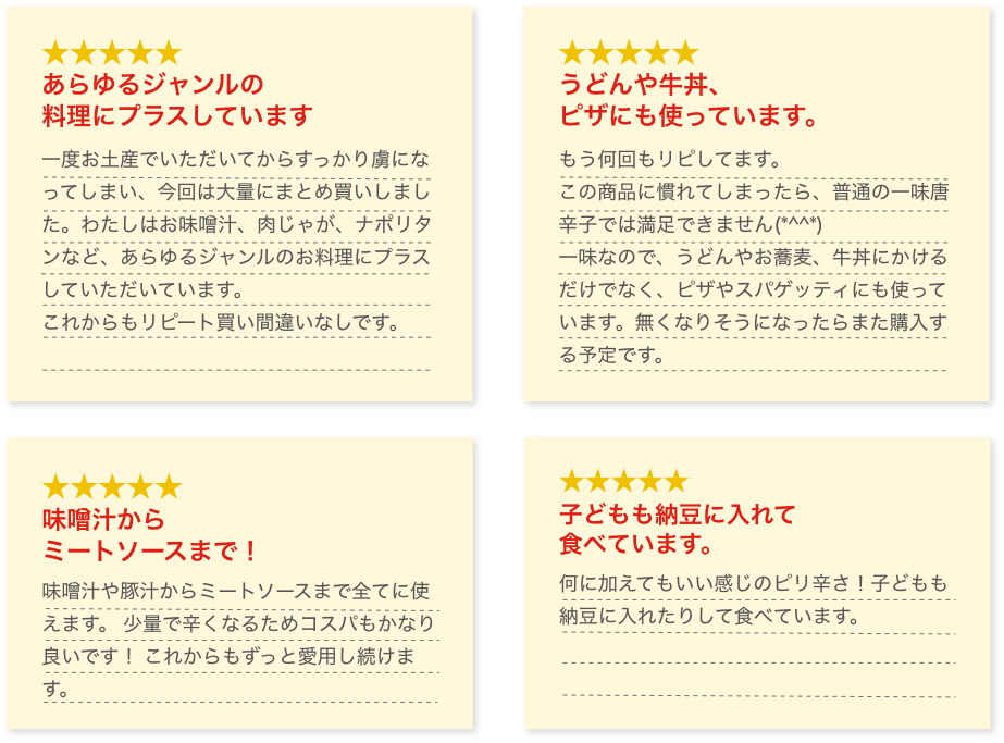 お客様のコメント