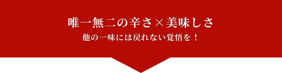 唯一無二の辛さ×美味さ他の一味には戻れない覚悟を！