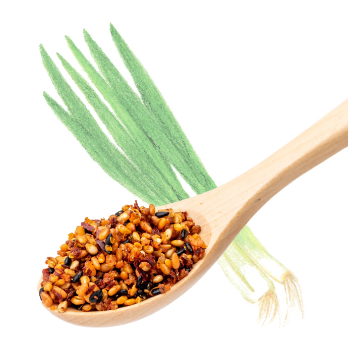 Enjoy the sweetness and crunchy texture of deep fried Kujo green onions.